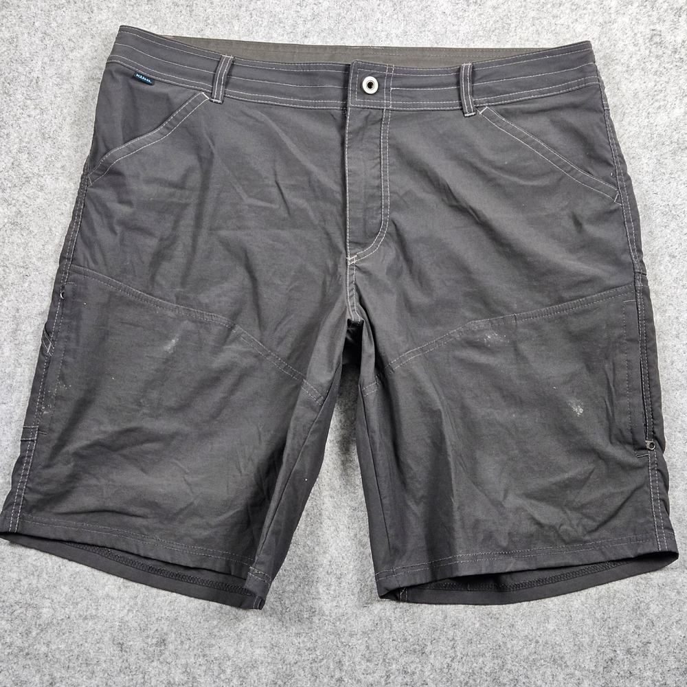 Kuhl Renegade Mens 40 Charcoal Gray Cargo Hiking Shorts Nylon Stretch Outdoor